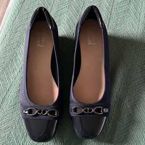 Lauren Blackwell navy blue wedge size 10